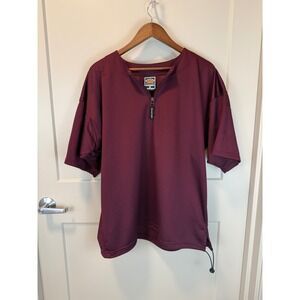 Easton Men's Quarter Zip Short Sleeve Pullover Size M Burgundy Maroon Back Vents